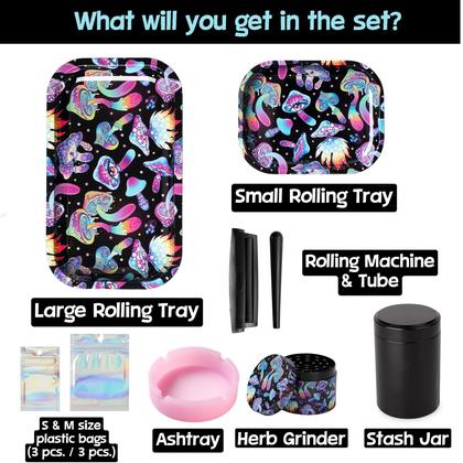 Imagem de Conjunto de bandejas Little Hippie Trippy Mushroom Alumínio Metal x13