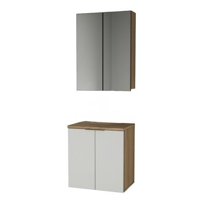 Imagem de Conjunto de Banheiro 60cm x 145cm Nature Marrom/Carvalho/Branco