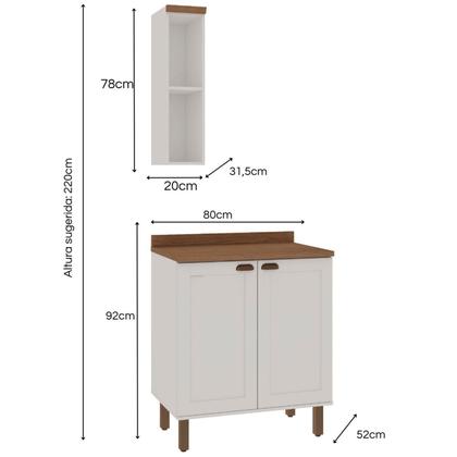 Imagem de Conjunto de Banheiro Modulado 100% Mdf Americano 2 Peças Iluminata