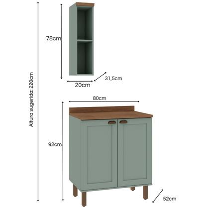 Imagem de Conjunto de Banheiro Modulado 100% Mdf Americano 2 Peças Iluminata