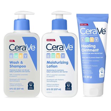 Imagem de Conjunto de banho para bebês CeraVe Baby Wash & Shampoo 240 ml + Loção 240 mL