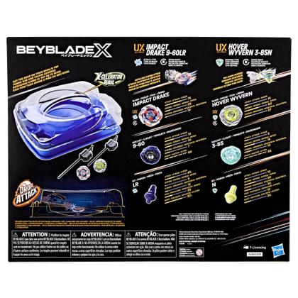 Conjunto de batalha Beyblade Beyblade X Drop Attack com estádio