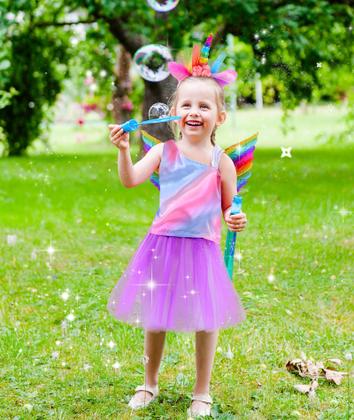 Imagem de Conjunto de baús Princess Dress Up Jeowoqao Rainbow Unicorn 3-6Y