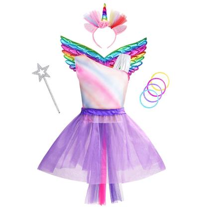 Imagem de Conjunto de baús Princess Dress Up Jeowoqao Rainbow Unicorn 3-6Y