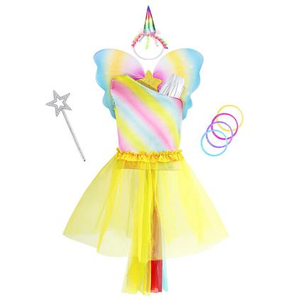 Imagem de Conjunto de baús Princess Dress Up Jeowoqao Rainbow Unicorn 3-6Y