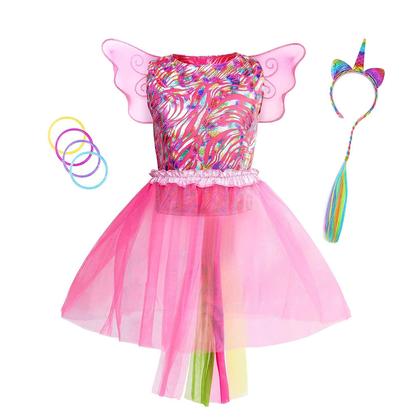 Imagem de Conjunto de baús Princess Dress Up Jeowoqao Rainbow Unicorn 3-6Y