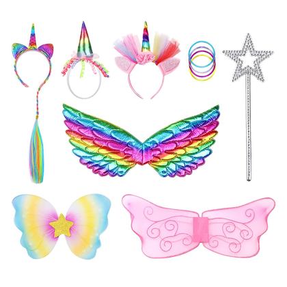 Imagem de Conjunto de baús Princess Dress Up Jeowoqao Rainbow Unicorn 3-6Y