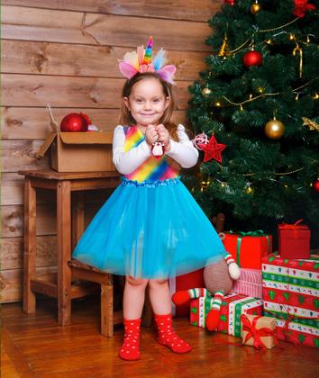 Imagem de Conjunto de baús Princess Dress Up Jeowoqao Rainbow Unicorn 3-6Y