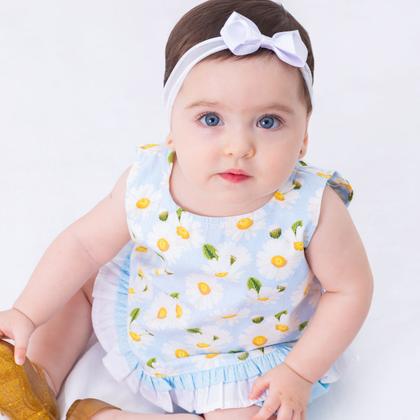 Imagem de Conjunto de Bebê 3 Peças 2 - 12 Meses 100% Algodão Roupa Bebê Menina Margarida