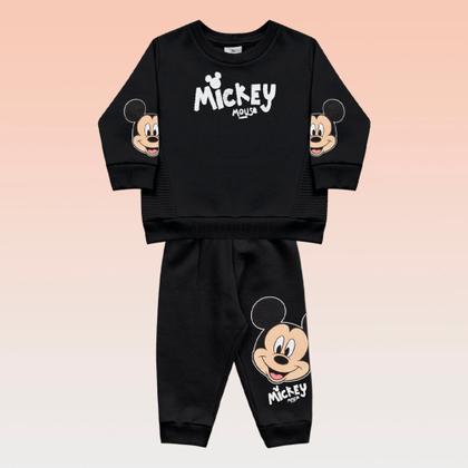 Imagem de Conjunto de Bebê Menino Infantil Inverno Casaco e Calça Moletom Mickey Mouse Masculino 1090