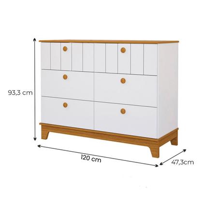 Imagem de Conjunto de Berço Biscoito com Comoda Biscoito 6 Gavetas