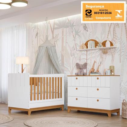 Imagem de Conjunto de Berço Biscoito com Comoda Biscoito 6 Gavetas