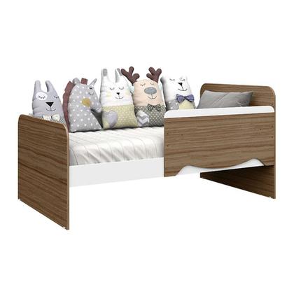 Imagem de Conjunto de Berço Minicama com Guarda-Roupa Ben Flex 3 PT 2 GV Branco e Carvalho