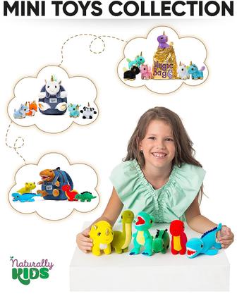 Imagem de Conjunto de bichos de pelúcia Naturally KIDS, brinquedos de dinossauro de pelúcia, 6 unidades