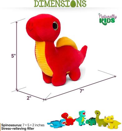 Imagem de Conjunto de bichos de pelúcia Naturally KIDS, brinquedos de dinossauro de pelúcia, 6 unidades