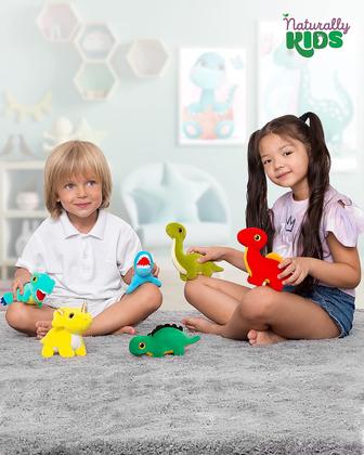 Imagem de Conjunto de bichos de pelúcia Naturally KIDS, brinquedos de dinossauro de pelúcia, 6 unidades