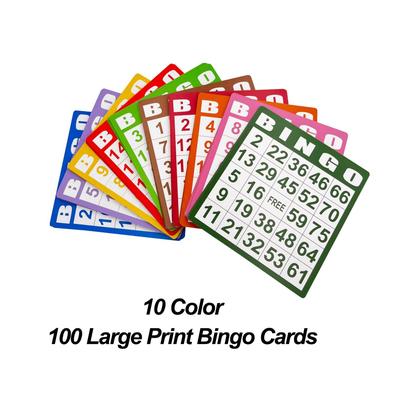 Imagem de Conjunto de bingo JUNWRROW Deluxe com 1000 fichas, 100 cartas e 75 bolas