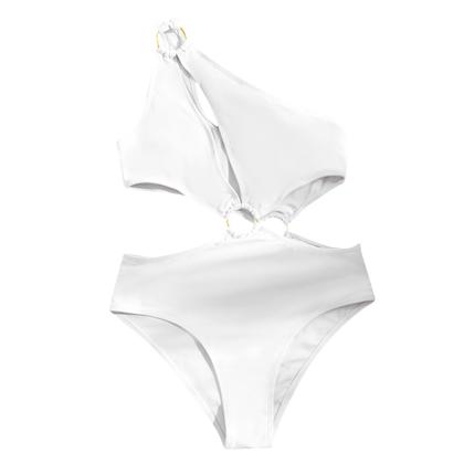 Imagem de Conjunto de biquíni de moda feminina maiô cheio de roupa de banho tem uma almofada no peito sem suporte de aço Roupa de praia siamesa