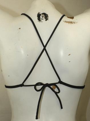 Imagem de Conjunto de Biquini estampa Leopardo Top Triangulo transpassado  com varias amarrações e tanga Fio Dental marquinha