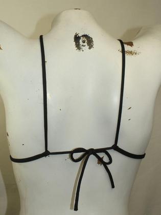 Imagem de Conjunto de Biquini estampa Leopardo Top Triangulo transpassado  com varias amarrações e tanga Fio Dental marquinha