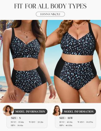Imagem de Conjunto de biquíni Hanna Nikole High Waist Tummy Control Push Up