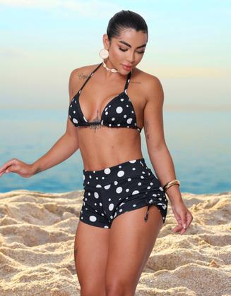 Imagem de Conjunto de Biquíni Hot Pant Short com Top Triângulo Ajustável Estampado