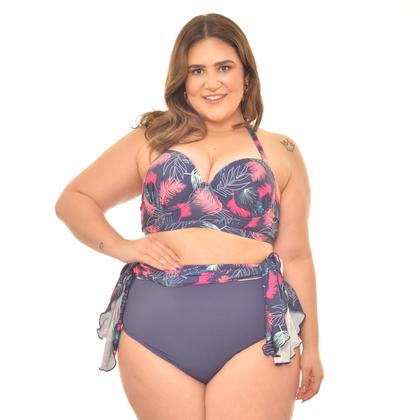 Imagem de Conjunto de Biquini Plus Size Conforto com Saia 2 em 1 Até o 56