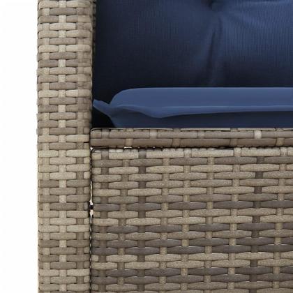 Imagem de Conjunto de bistrô ao ar livre VidaXL Grey Poly Rattan/Madeira de Acácia, 3 peças