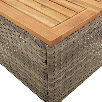 Imagem de Conjunto de bistrô ao ar livre VidaXL Grey Poly Rattan/Madeira de Acácia, 3 peças
