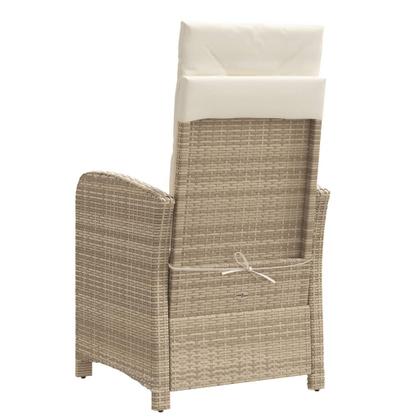 Imagem de Conjunto de bistrô vidaXL Beige Poly Rattan com almofadas, estrutura de aço