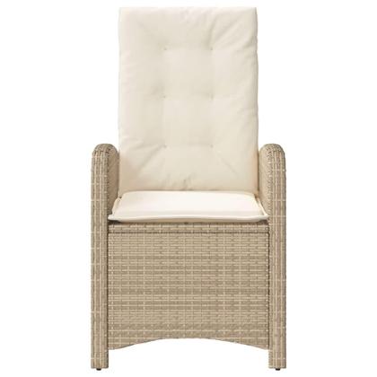 Imagem de Conjunto de bistrô vidaXL Beige Poly Rattan com almofadas, estrutura de aço