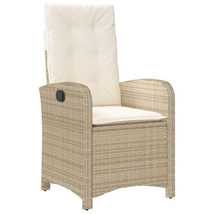 Imagem de Conjunto de bistrô vidaXL Beige Poly Rattan com almofadas, estrutura de aço
