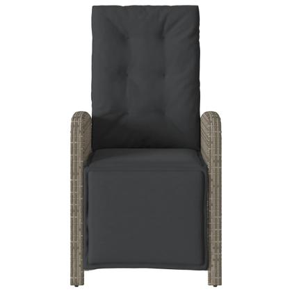 Imagem de Conjunto de bistrô vidaXL Grey Poly Rattan com cadeiras reclináveis e mesa