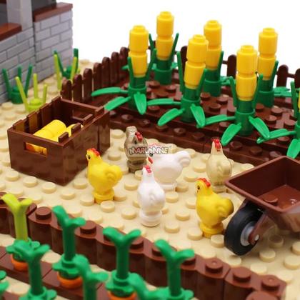 Imagem de Conjunto De Blocos De Animais 20 Peças, Modelo Marumine Moc, Tijolos, Acessórios De Fazenda,