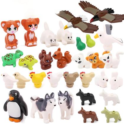 Imagem de Conjunto De Blocos De Animais 20 Peças, Modelo Marumine Moc, Tijolos, Acessórios De Fazenda,