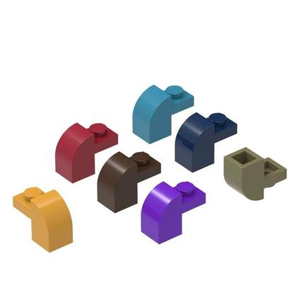 Imagem de Conjunto De Blocos De Construção Curvos Coloridos Com 163 Peças Compatível Com Blocos De Montar DIY