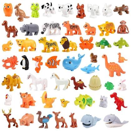 Imagem de Conjunto De Blocos De Construção De Animais Marinhos Grandes Compatível Com Duplo Brinquedo