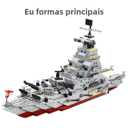 Imagem de Conjunto de Blocos de Construção de Modelo de Avião, Navio, Carro e Exército
