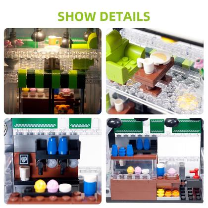 Imagem de Conjunto de blocos de construção QLT Coffee Shop Friends House 589 unidades