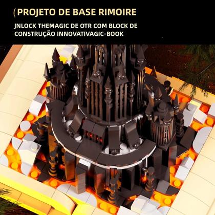 Imagem de Conjunto De Blocos De Montar Black Magic Tower 966PCS Com Luzes Modelo De Castelo Sombrio Brinquedos