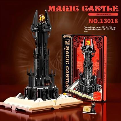 Imagem de Conjunto De Blocos De Montar Black Magic Tower 966PCS Com Luzes Modelo De Castelo Sombrio Brinquedos