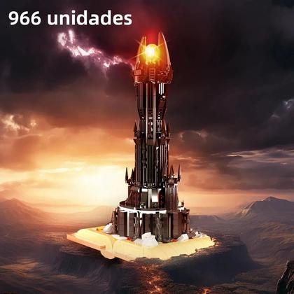 Imagem de Conjunto De Blocos De Montar Black Magic Tower 966PCS Com Luzes Modelo De Castelo Sombrio Brinquedos