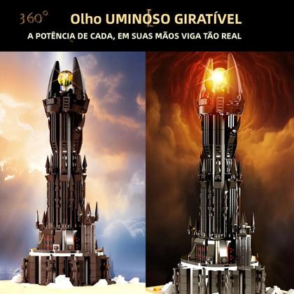 Imagem de Conjunto De Blocos De Montar Black Magic Tower 966PCS Com Luzes Modelo De Castelo Sombrio Brinquedos