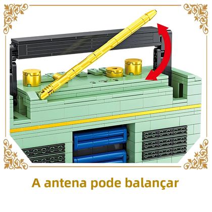 Imagem de Conjunto De Blocos De Montar Série Clássica Rádio Retrô 781 Peças Kit De Exibição De Toca-Discos