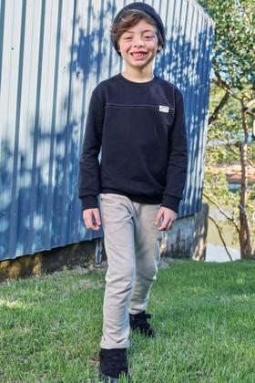 Imagem de Conjunto de Blusão e Calça Comfy em Moletom sem Pelúcia 81299 LucBoo Infantil Menino