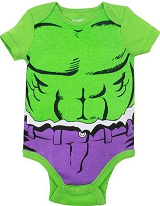 Imagem de Conjunto de body e chapéu de manga curta Marvel Avengers Hulk Baby Boys Cosplay 0-3 meses