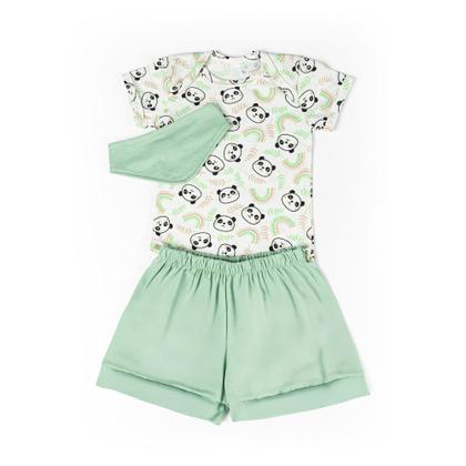 Imagem de Conjunto de Body e Short Para Bebe Manga Curta Estampado Menina e Menino 100% algodão