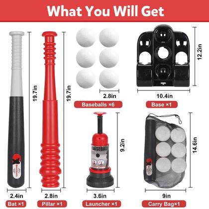 Imagem de Conjunto de bolas T KIZJORYA para crianças de 3 a 5 com 6 bolas de beisebol e máquina