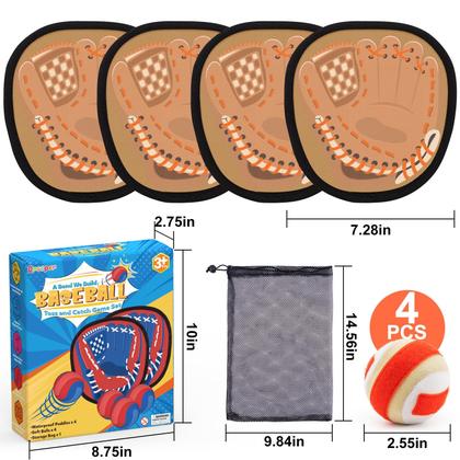 Imagem de Conjunto de bolas Toss and Catch Qrooper para crianças com luva de beisebol