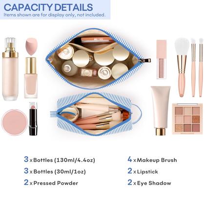 Imagem de Conjunto de bolsas de maquiagem mibasies Blue I para mulheres e meninas x2